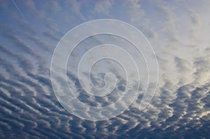 Dramatic stratocumulus cloudscape and approaching storm front
