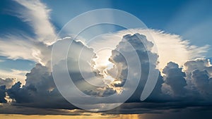 Dramatic Sun Rays Bursting Through Storm Clouds Over Ocean