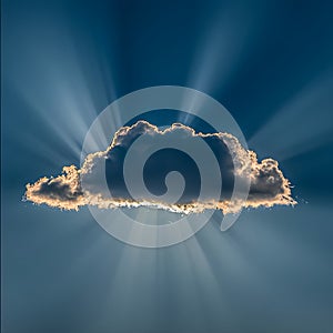 Dramatic Sunbeams Through Cumulus Cloud Good Resolution Stock Photo