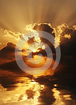 Dramatic sundown scene