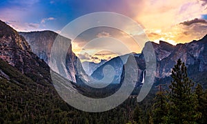 Dramatic Sunrise over Yosemite Valley, Yosemite National Park, California