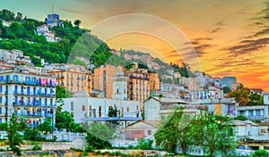 Dramatic sunset above Algiers, the capital of Algeria