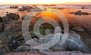 Dramatic Sunset at Asilomar State beach, Monterey, California, USA