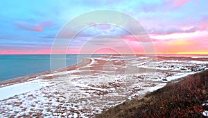 Snow Squall at Lighthouse Beach at Chatham, Cape Cod