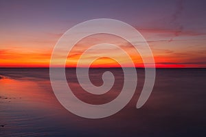 Dramatic sunset on the beach, Cape Cod, USA