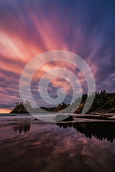 Dramatic Sunset at the Beach, Color Image