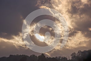 Dramatic Sunset Clouds over British Countryside