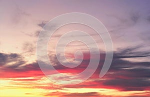 Dramatic sunset cloudscape background