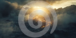 Dramatic Sunset Cloudscape: Epic Aerial View