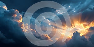 Dramatic Sunset Cloudscape Epic Sky Background for Design Projects