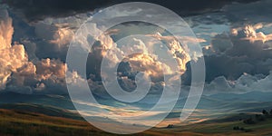 Dramatic Sunset Cloudscape Epic Sky Panorama