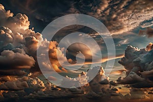 Dramatic sunset cloudscape, dramatic sky