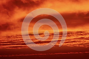 Dramatic sunset cloudscape sky