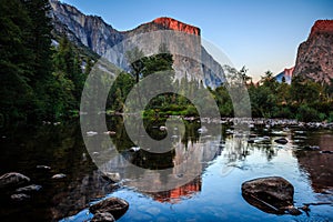 Dramatic Sunset on the El Capitan, Yosemite National Park, California