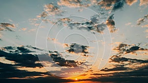 Dramatic sunset with golden