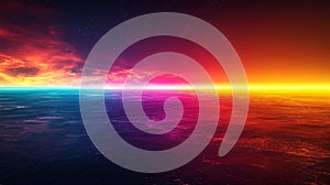 Dramatic Sunset Gradient Over Ocean Surface