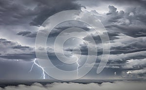 Dramatic sunset over fields with clouds during late summer