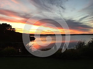 Dramatic Sunset over a Pond