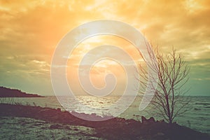 Dramatic sunset over the sea