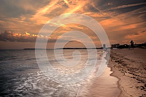 Dramatic sunset on the sea