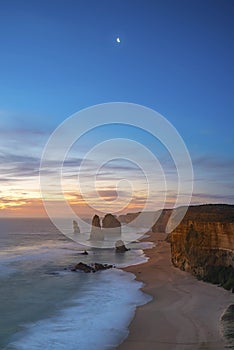 Dramatic sunset sky above The Twelve Apostles