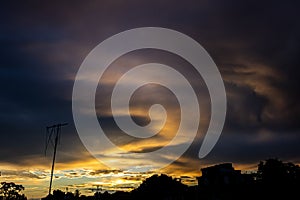 Dramatic sunset sky and clouds in Venezuela