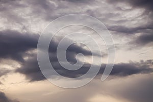 Dramatic sunset sky with clouds