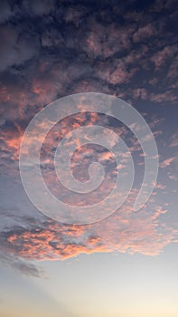 Dramatic Sunset Sky with Fiery Clouds