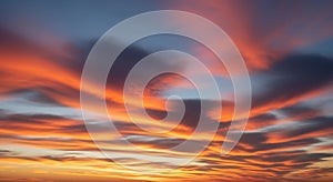 Dramatic Sunset Sky Orange Clouds, Evening Sky, Beautiful Sunset