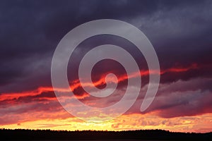 Dramatic Sunset Sky in the Summer Evening