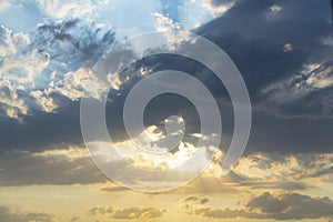 Dramatic Sunset Sky with Sun Rays