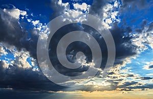 Dramatic sunset stormy cloudscape