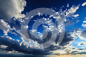 Dramatic sunset stormy cloudscape