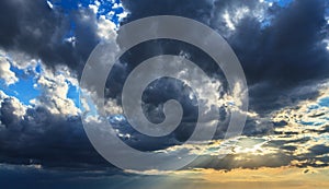 Dramatic sunset stormy cloudscape