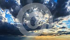 Dramatic sunset stormy cloudscape