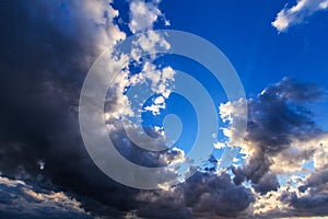 Dramatic sunset stormy cloudscape