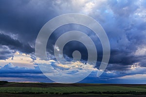 Dramatic sunset stormy cloudscape