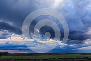 Dramatic sunset stormy cloudscape