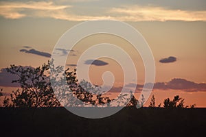 Dramatic sunset on top of a mountain