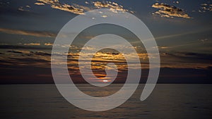 Dramatic Thundercloud Over Ocean at Sunset