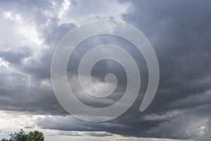 Dramatic thunderstorm clouds