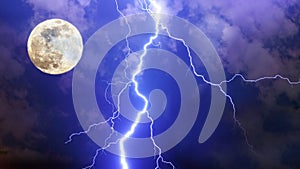 Dramatic thunderstorm night sky