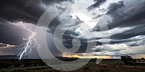 A dramatic thunderstorm sky view photo