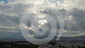 Dramatic time lapse of broken clouds over Athens