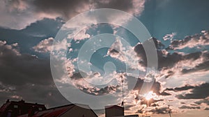 Dramatic time lapse of low level stratus and cumulus clouds