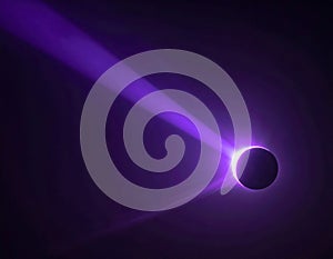 Dramatic Total Solar Eclipse with Purple Rays in Dark Outer Space Astronomy Phenomenon