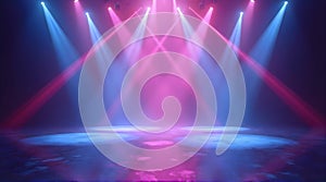 Stage Spotlights with Pink and Blue Lighting