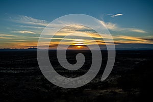 Dramatic vibrant sunset scenery in Apache Junction, Arizona