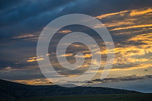 Dramatic vibrant sunset scenery in Three Forks, Montana