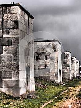 Dramatic view along the defunct west side towers